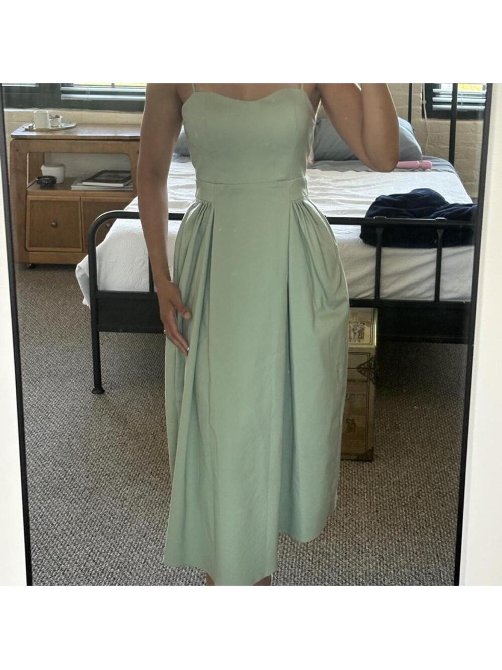 Meshki Strapless Midi Dress in Mint